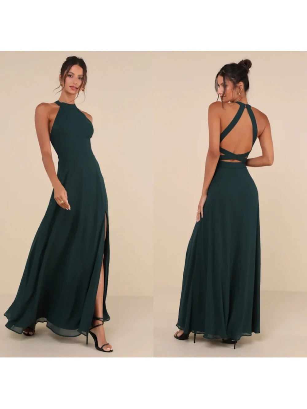 LULU's XL Sexy Prom Special Event Wedding Bridesmaid Flowy Chiffon Gown NWT